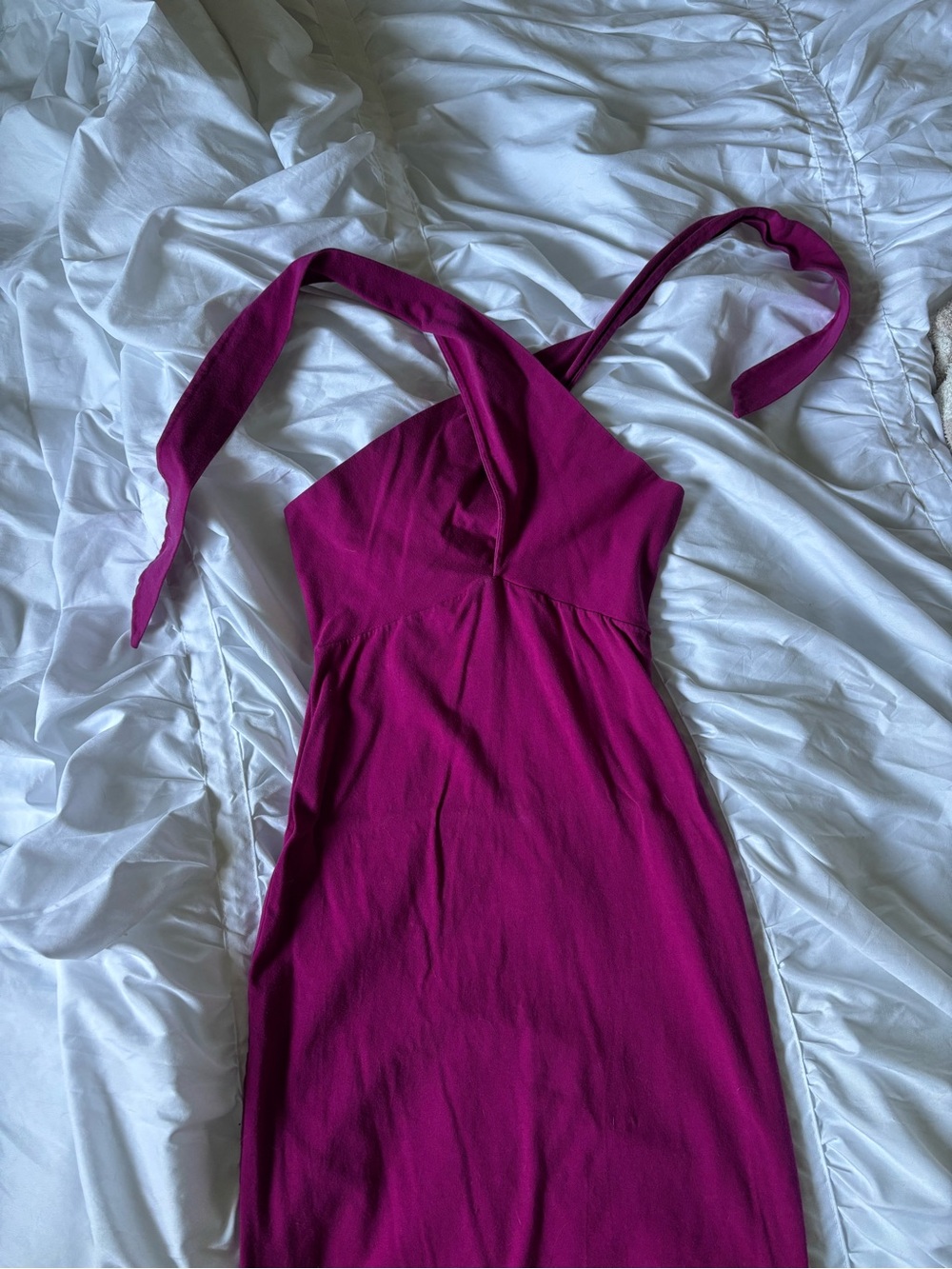 Magenta Halter Bodycon Dress
